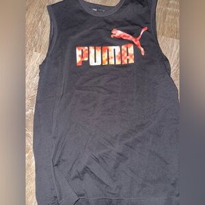Puma Black Tank with Red and Orange Logo